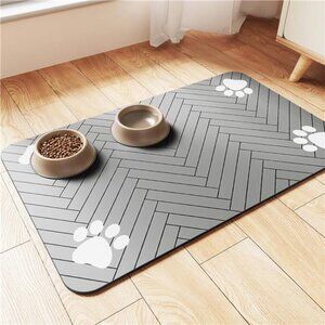 Pet Feeding Mat-Absorbent Pet Placemat for Food and Water Bowl 12"x20"